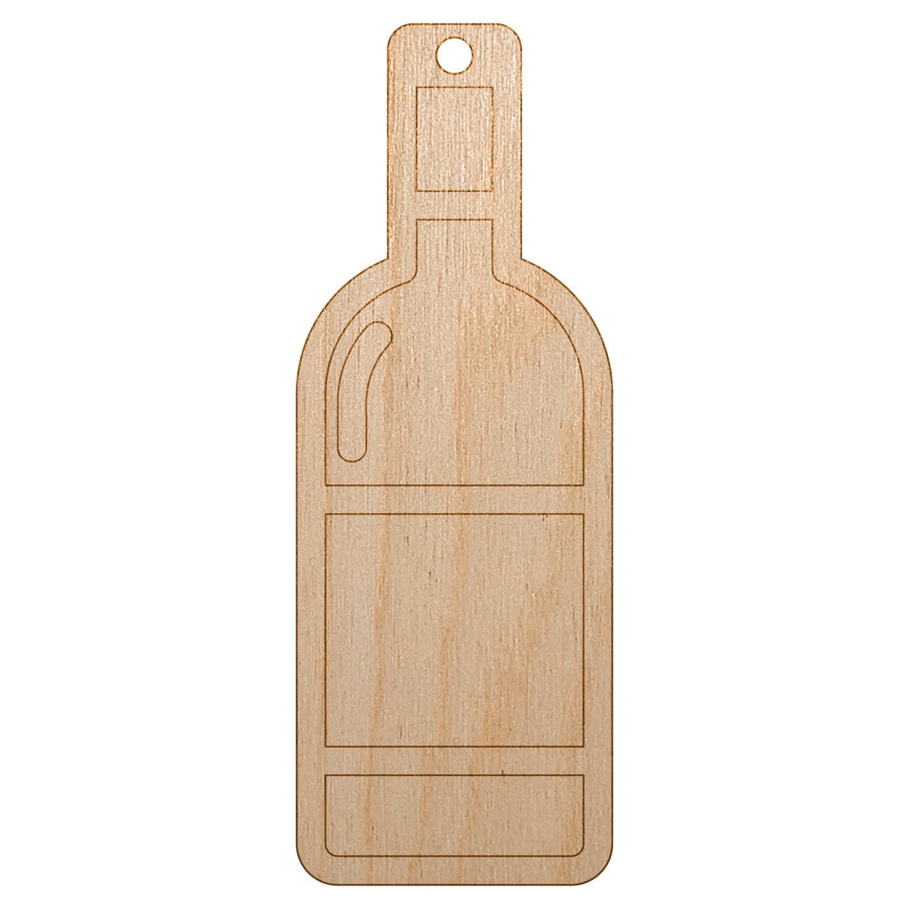 Wine Bottle Icon Unfinished Craft Wood Holiday Christmas Tree DIY Pre-Drilled Ornament